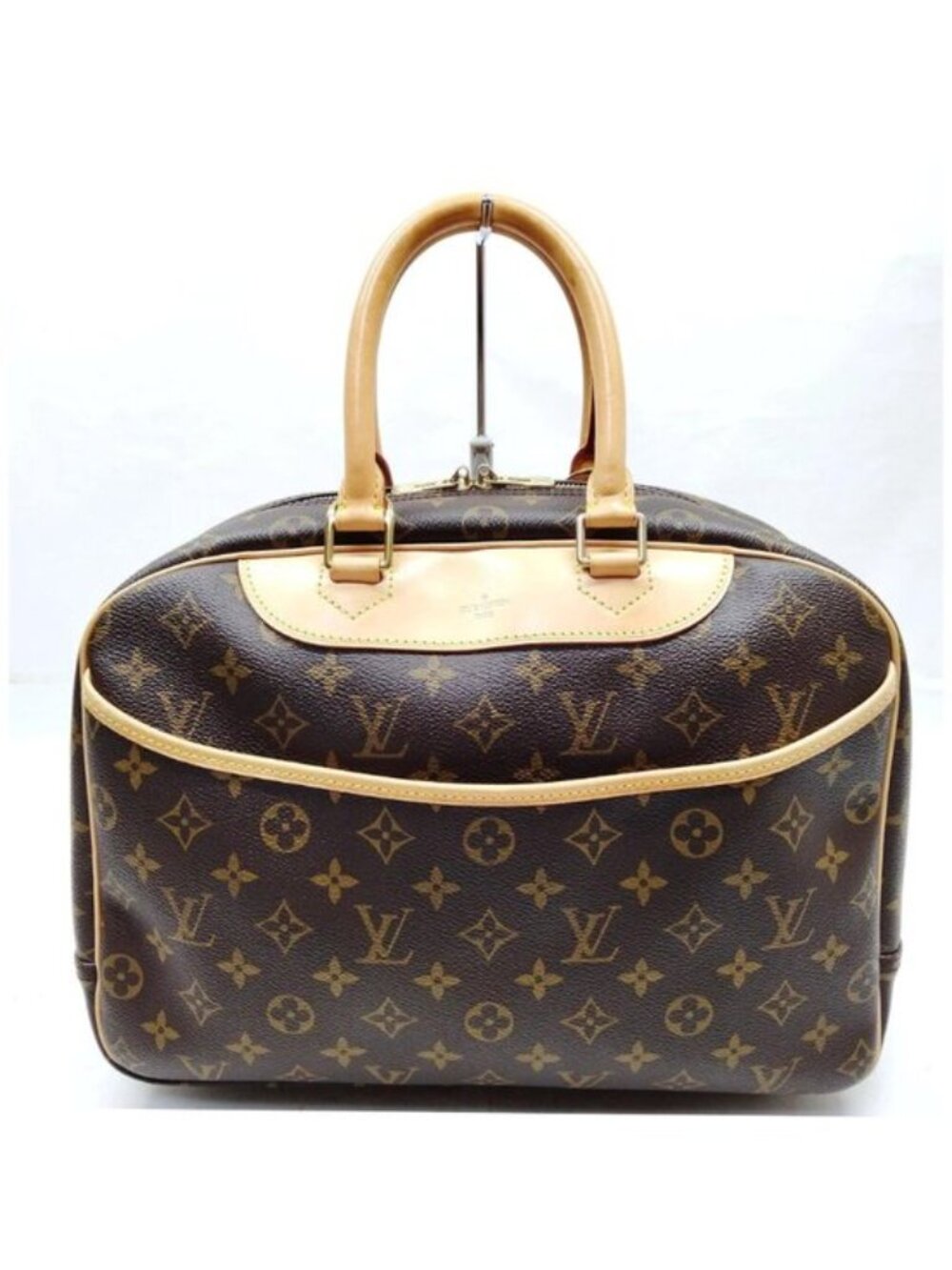 Authentic Louis Vuitton Deauville Monogram Vanity Top Handle Satchel Travel Bag